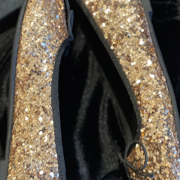 NEVER WORN- ZARA Gold Sequin Festive Flats- ( size 3) - Picture 5 of 7